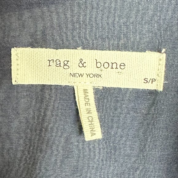 Rag & Bone Blue Sheer Button Down Oversized Boyfriend Top Sz S - Picture 5 of 7